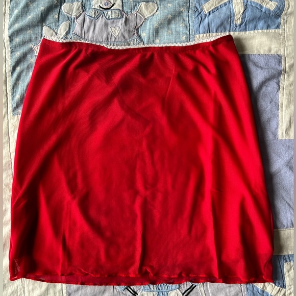 Cute Soft Girl Elegant Red Women's Lace Trim Romantic Girlie Skirt Small - Picture 6 of 6